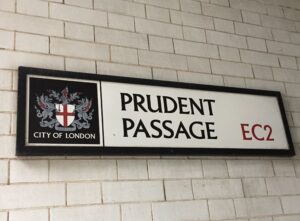 London-rioting-street-sign-Prudent-Passage-by-John-Griffiths-Colby